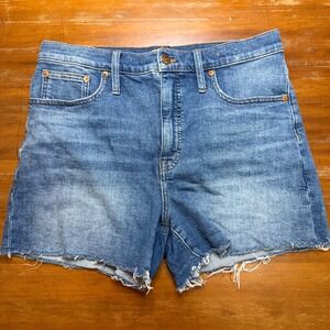 Madewell High Rise Denim Shorts Raw Hem Cut Offs Frayed Womens Size 30 Casual